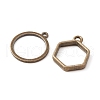 10Pcs Alloy Open Back Bezel Pendants and Links PALLOY-YWC0002-01AB-2