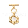 Brass Pave Clear Cubic Zirconia Toggle Clasps KK-M243-09G-01-1