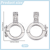 DELORIGIN 2Pcs 925 Sterling Silver Micro Pave Clear Cubic Zirconia Twister Clasps STER-DR0001-09-2