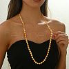 Elegant Brass Faceted Round Beaded Necklaces for Women's Party Accessories OG1817-2