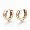 Brass Huggie Hoop Earrings KK-T062-46G-NF-2