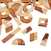 Kissitty Resin & Walnut Wood Big Pendants RESI-KS0001-04-11