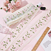 15 Yards Polyester Embroidery Flower Lace Ribbon OCOR-WH0078-223-4