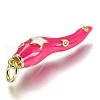 Brass Enamel Pendants KK-B026-15G-B-3