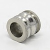 Stainless Steel Large Hole Column Textured Beads STAS-G037-09-2