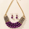 Bohemian Style Alloy & Acrylic & Glass Necklaces & Dangle Earrings Sets FS-WG44648-01-3