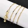Brass Bar Link Chain Adjustable Slider Necklaces NJEW-M108-10G-3