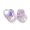 UV Plating Rainbow Iridescent Acrylic Beads OACR-F004-05F-2