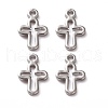 Brass Tiny Cross Charms KK-L205-10P-1