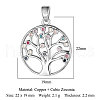 Brass Micro Pave Colorful Cubic Zirconia Pendants ZIRC-OY001-47P-2