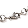 Tarnish Resistant 201 Stainless Steel Column Rolo Chain Bracelets BJEW-B078-75P-3