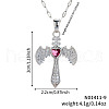 Retro Hip Hop Style Brass Full Rhinestone Heart Wing Sword Pendant Necklaces for Women IJ2885-9-1