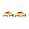 Rainbow Color Pride Alloy Enamel Pendants ENAM-K067-17-3