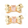 Brass Pave Cubic Zirconia Connector Charms KK-L208-01G-06-2