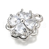 Brass Micro Pave Cubic Zirconia Pendants KK-D385-01P-01-2