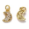 Brass Micro Pave Cubic Zirconia Charms ZIRC-H119-07-3