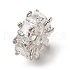 Brass Micro Pave Clear Cubic Zirconia Beads KK-D378-24S-02-1