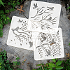 5Pcs 5 Styles Branch Theme PET Hollow Out Drawing Painting Stencils DIY-WH0394-0149-3