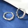 Twist Brass Clear Cubic Zirconia Hoop Earrings EJEW-Q016-19P-4