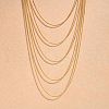304 Stainless Steel Round Snake Chain Multi Layered Necklaces for Women NJEW-U025-01G-01-1