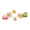 Synthetic Shell Heart Pendant Double Layer Necklaces and Dangle Stud Earrings SJEW-F217-03A-G-6