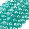 Frosted Transparent Glass Bead Strands GLAA-P065-10mm-08-2