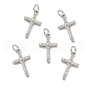 Brass Micro Pave Cubic Zirconia Pendants KK-E068-VB251-2