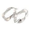 Tarnish Resistant 202 Stainless Steel Irregular Oval Hoop Earring EJEW-H003-10P-2