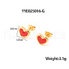 French Romantic Stainless Steel Enamel Heart Stud Earrings for Women XY4598-3-1