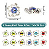 GOMAKERER 30Pcs 6 Colors Evil Eye Alloy Glass Cabochons MRMJ-GO0001-03-2
