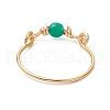5Pcs Eco-Friendly Copper Wire Wrapped Natural Agate & Sodalite & Fire Crackle Agate Finger Rings RJEW-JR00886-5