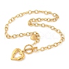 304 Stainless Steel OT Heart Pendant Necklaces for Women NJEW-B130-01G-2