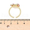 Brass Enamel Adjustable Cuff Rings for Women RJEW-G350-01C-G-5