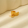 Oval & Heart 304 Stainless Steel with Plastic Pearl Adjustable Open Cuff Rings FS-WG08637-01-2