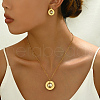 Stainless Steel Round Pendant Necklaces & Stud Earring Sets for Women EN9770-5