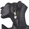 Flower 304 Stainless Steel Glass Seed Beads Dangle Earrings EJEW-MZ00470-04-3