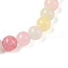 Natural Green Jade(Dyed) Round Beaded Stretch Bracelets G-U005-01A-02-2