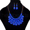 Fashionable Beach Style Acrylic Teardrop Dangle Earrings & Bib Necklaces Sets FS-WG62A33-04-1