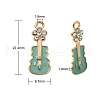 50Pcs 5 Colors Alloy Enamel Pendants ENAM-CJ0002-32-2