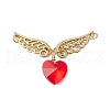 Transparent Glass Heart Pendants PALLOY-JF03822-3