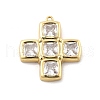 Brass Micro Pave Clear Cubic Zirconia Pendants KK-L228-44B-G-1