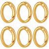 SUNNYCLUE 6Pcs Rack Plating Brass Spring Gate Rings KK-SC0004-76-1