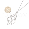 304 Stainless Steel Empty Macrame Pouch Pendant Singapore Chain Necklaces NJEW-JN05284-03-4