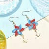Glass Seed Beads Hexagram Dangle Earrings EJEW-MZ00413-1
