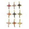 Brass Micro Pave Cubic Zirconia Pendants KK-C090-39G-1