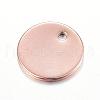 Ion Plating(IP) 304 Stainless Steel Stamping Blank Tag Charms STAS-D167-14RG-2