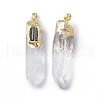 Natural Quartz Crystal Pointed Big Pendants G-P491-12G-3