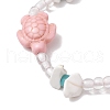 Synthetic Turquoise & Magnesite Braided Bead Bracelets BJEW-JB11676-3
