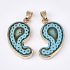 Electroplate Synthetic Turquoise Pendants X-G-S344-77-2