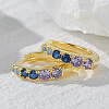 S925 Sterling Silver Colorful Cubic Zirconia Hoop Earrings ZY9820-1-4